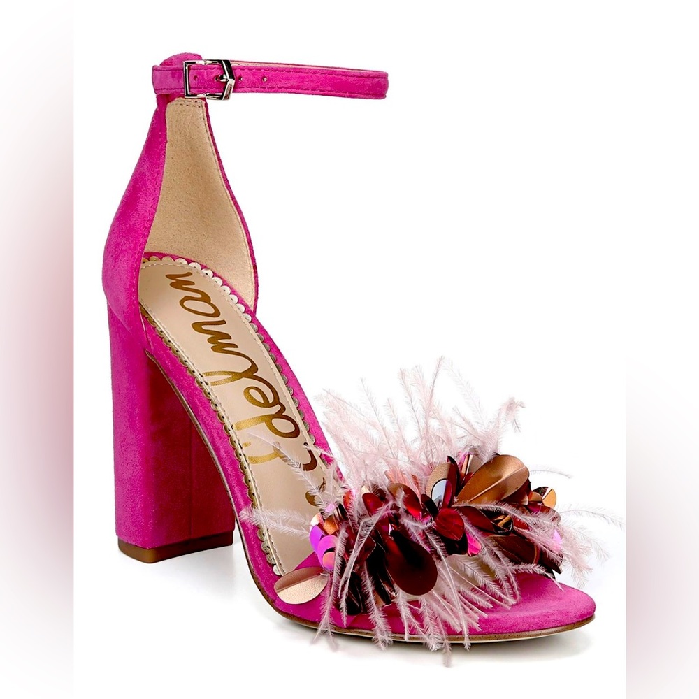 Sam Edelman sequin/ feathers heels